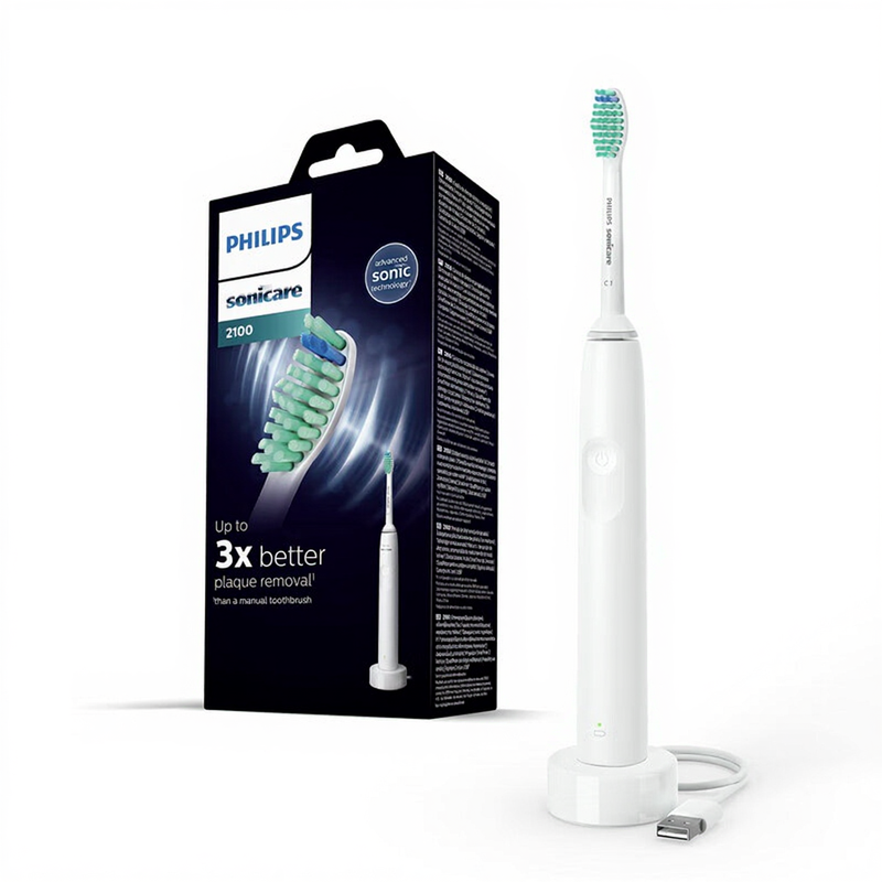 Philips Sonicare HX3651/13 - Brosse à dents électrique sonique - Série 2100 Blanc / Série 3100 Blanc