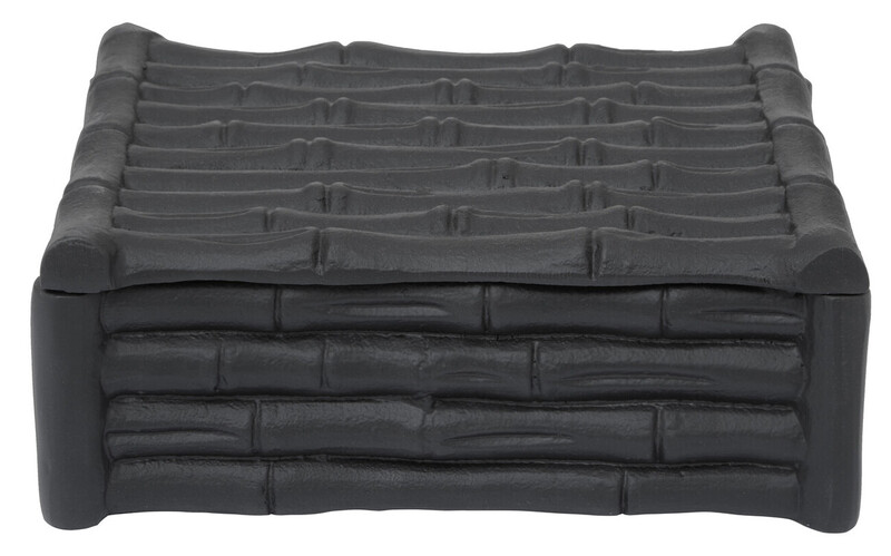 Small Black Finish Bamboo Effect Trinket Box