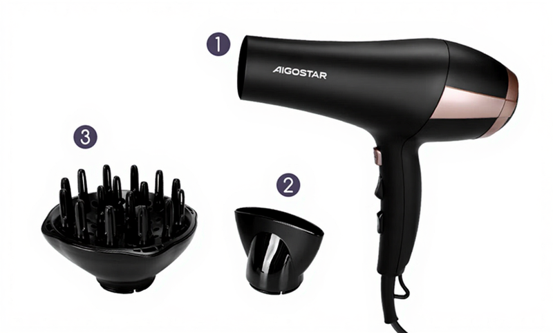 Aigostar Haardroger Ionic 2400W Zwart VDE/Monique