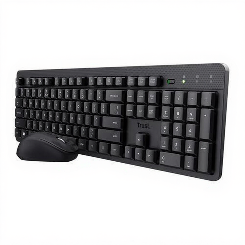 Trust Ody II - Draadloos Toetsenbord en Muis Set - Stille Toetsen - QWERTY US - Zwart