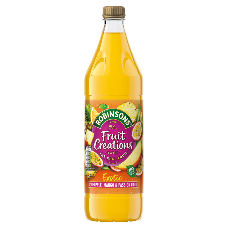 Fruit Creations Exotic Pineapple, Mango & Passion Fruit Squash 1 L