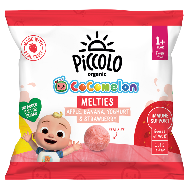 Organic Apple Banana Yoghurt & Strawberry Melties 12+ Months 6g