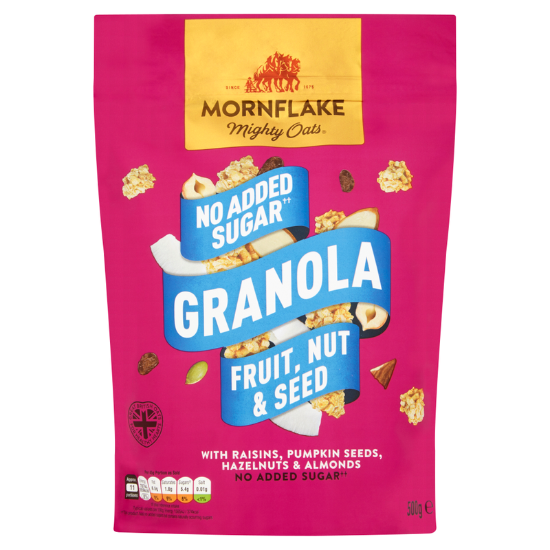 Mornflake Fruit, Nut & Seed No Added Sugar Granola 500G