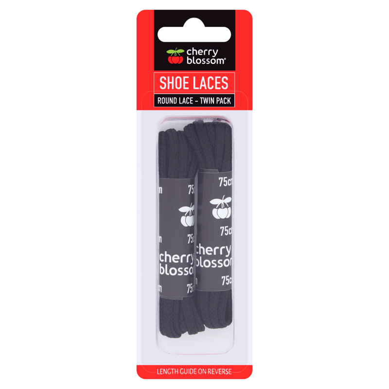 Twin Pack Black Round Lace 75cm
