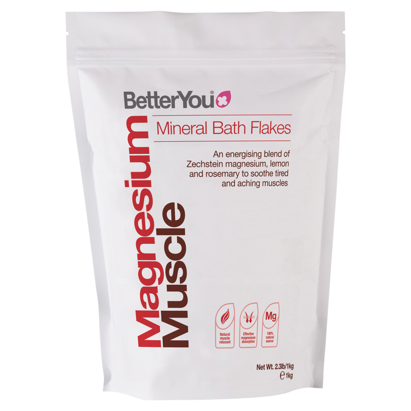 Magnesium Muscle Bath Flakes with Lemon & Rosemary, Zechstein MgCl₂ for Muscle Recove