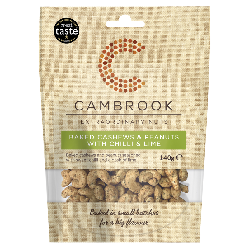 Cambrook Baked Cashews & Peanuts With Chilli & Lime 140G