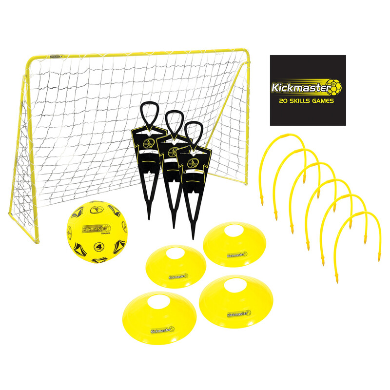Football Kids Ultimate Challenge Set with Goal, Ball, Cones, Passing Hoops & Free Kic