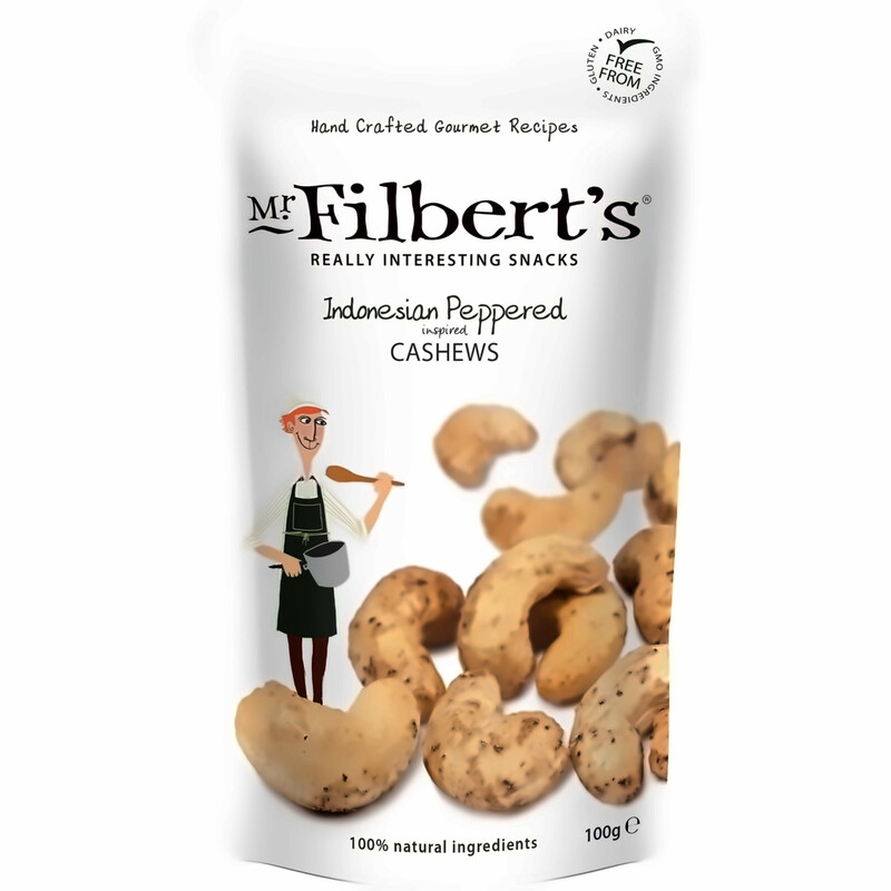 Mr Filbert's Black/White Indonesian Pepper Inspired Cashews 100G