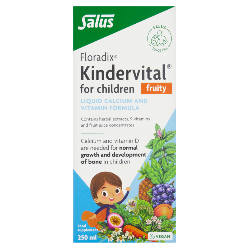 Kindervital Liquid Calcium and Vitamin Formula for Children Fruity Flavour - 250 ml
