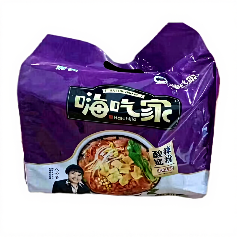HCJ Pikant-zure brede noedels 4-pack (4 x 98 g)