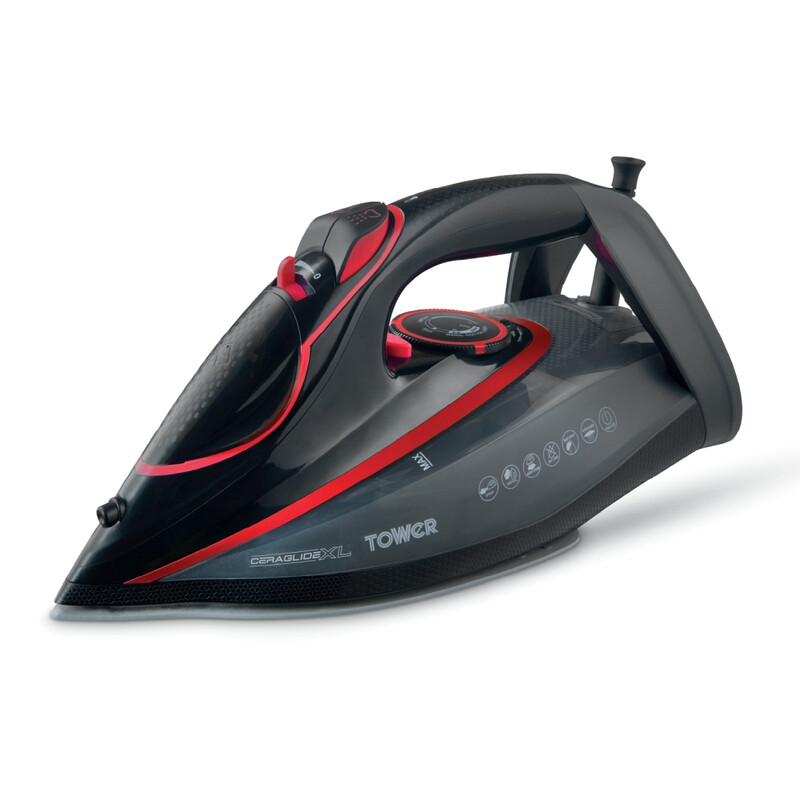 Steam Iron with Ceraglide XL Ceramic Soleplate 3100W Red and Black T22032RED