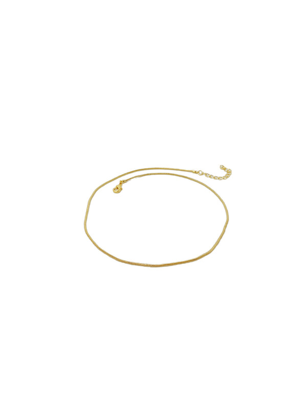 18-Inch 18K Gold Plated Snake Chain Necklace for Women, Minimalist 1.5mm Herringbone 