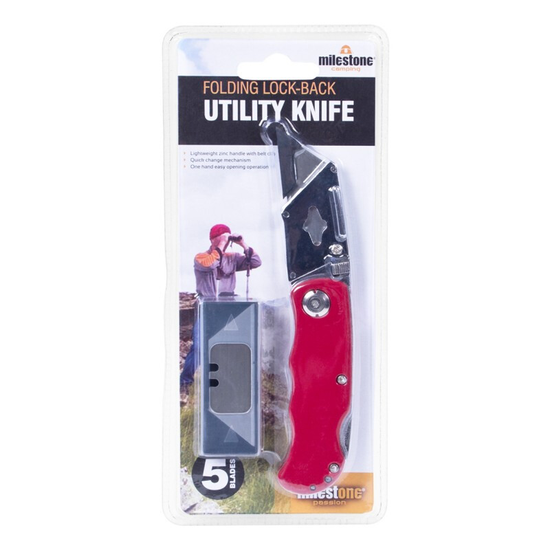 Folding & Locking Utility Knife With 5 Blades