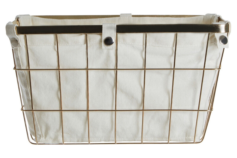 Gold Finish Iron Wire Storage Basket Medium