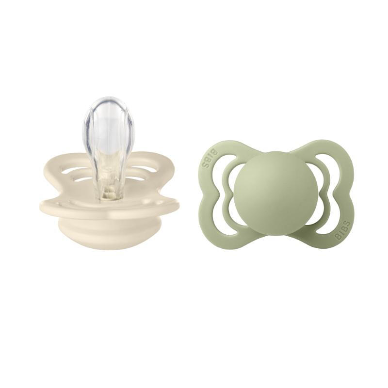 Soother Supreme Silicone Size 1 0+ Months 2 Pack Ivory/Sage