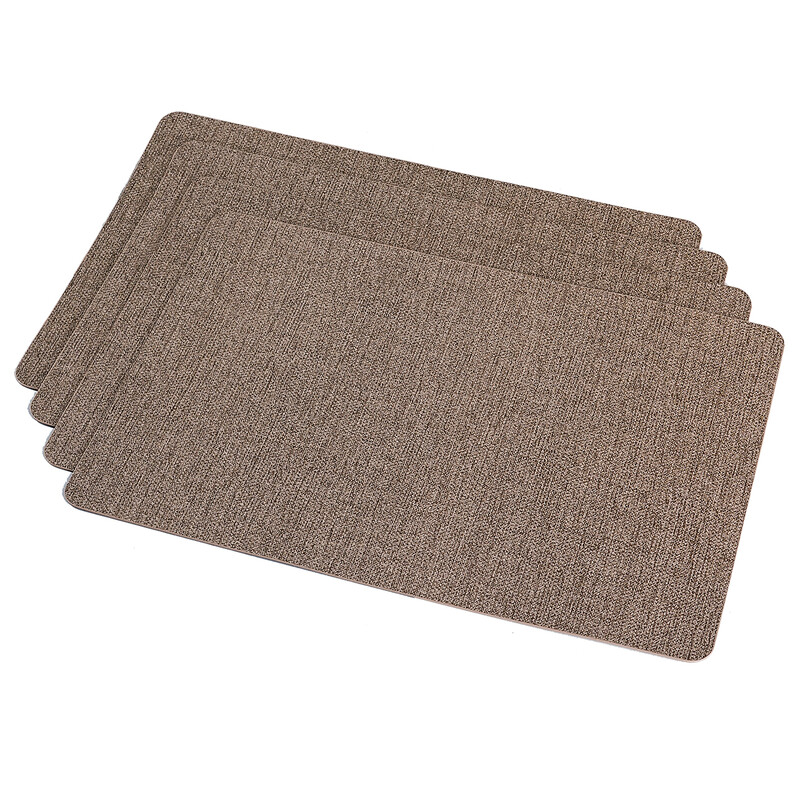Placemats Heat Resistant Rectangle Brown 4pcs