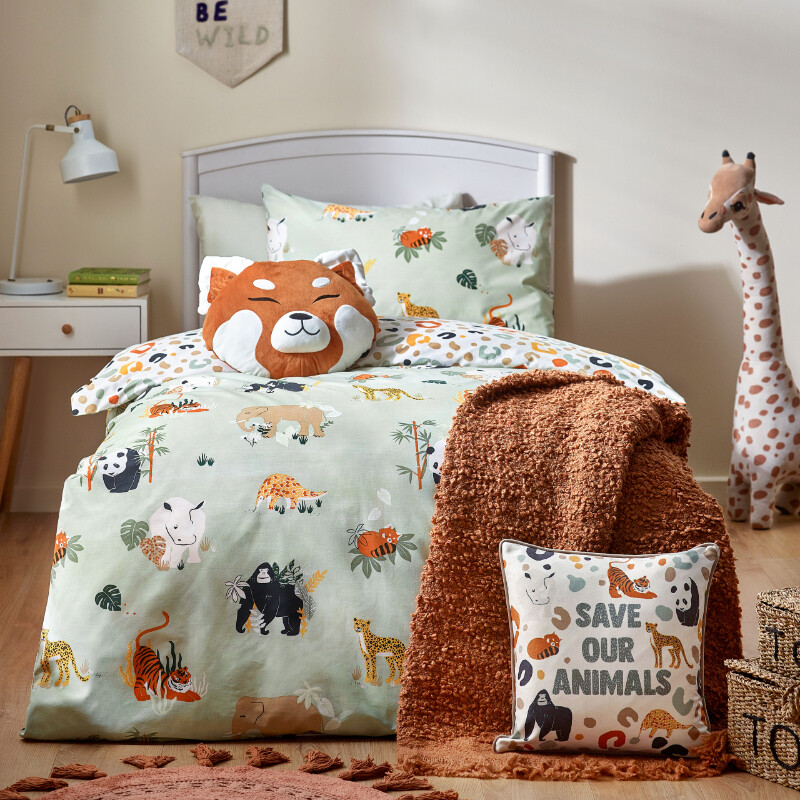 Duvet Cover Set Wildlife Sage Single