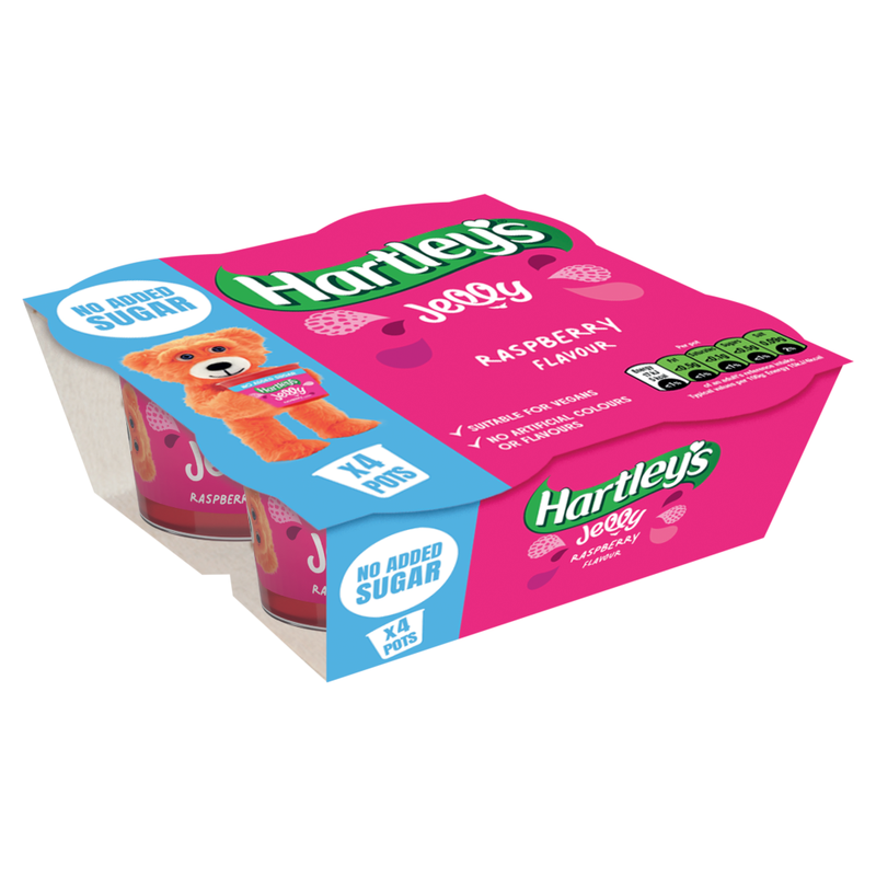Hartley's No Added Sugar Rasberry Jelly 4 x 115g