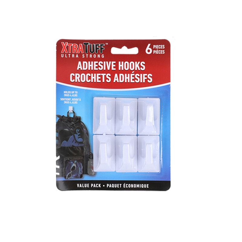 ™ Adhesive Plastic Hook (white) 6 Piece