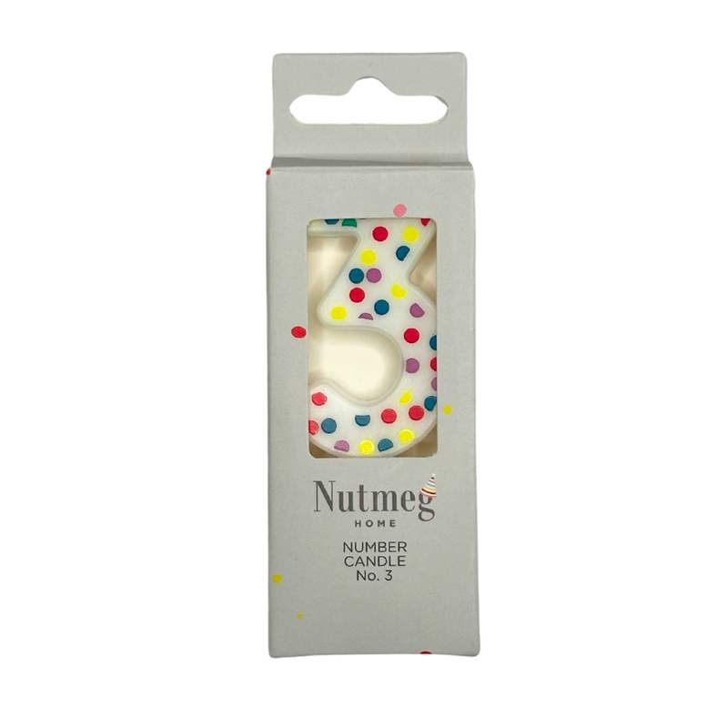 Cake Candle Spots Number 3 Multicolour