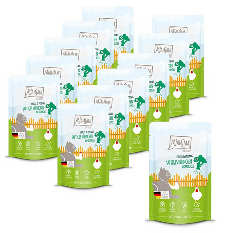 MjAMjAM - Quetschie - Chicks & Friends saftiges Hühnchen an Brokkoli 12 x 125 g