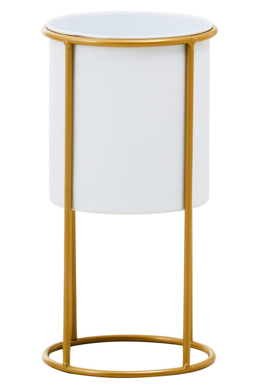 Interiors By Premier White/Gold Indoor Plant Stand Trosa Small