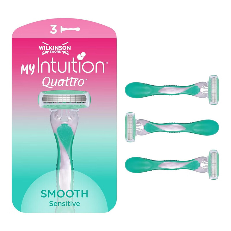 Wilkinson Quattro Intuition Smooth Sensitive Shaver For Women 3 Packs