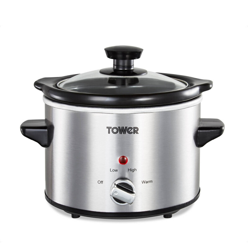 T16020 Infinity Compact Slow Cooker with Keep Warm Function, 1.5L, 120W, Stainless St
