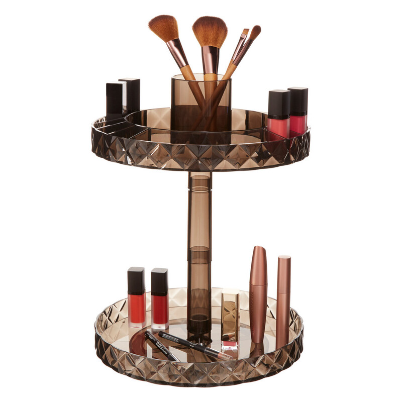 Maison By Premier Black Beauty Two Tier Revolving Cosmetic Organiser