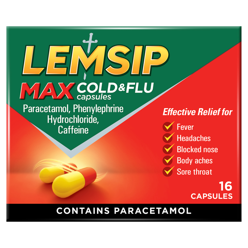 Max Cold and Flu Relief Capsules - 16 Capsules