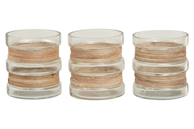 Candle Holder Kuta Tealight Natural 3pcs