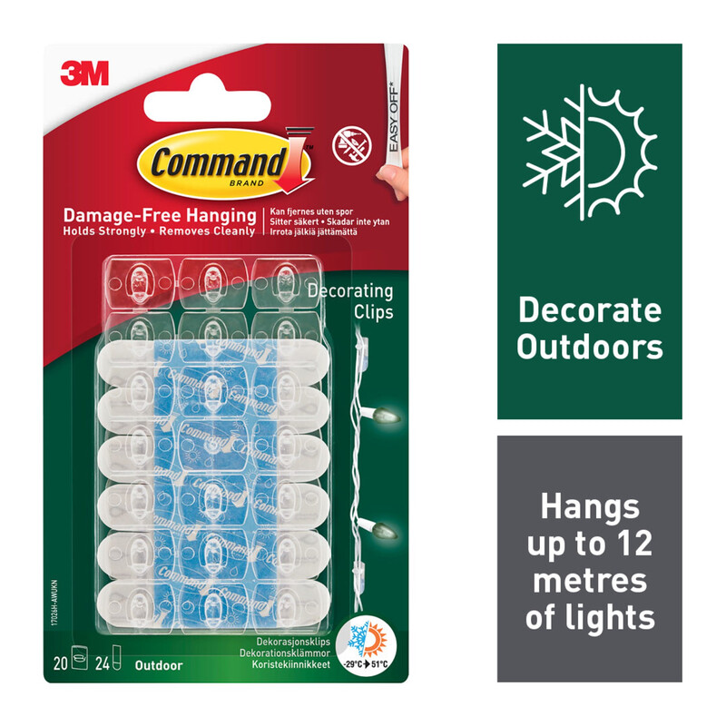 3M Command Outdoor Decorating Clips with Water-Resistant Strips