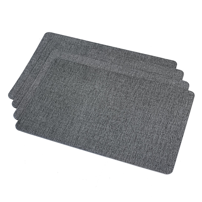 Placemats Heat Resistant Rectangle Black 4pcs