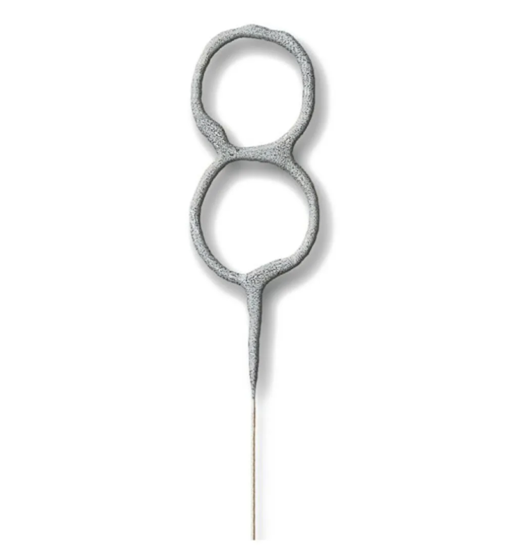 Morrisons Cake Candle Sparkler Number 8 Silver