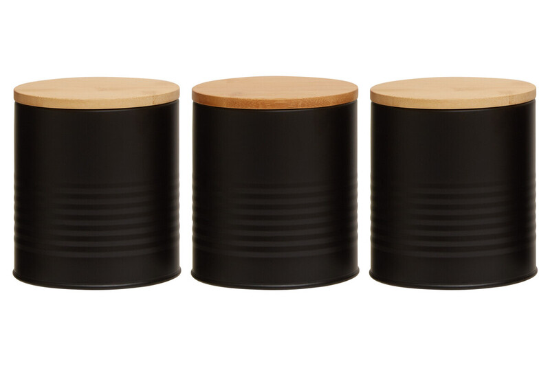Maison By Premier Black Set Of Three Alton Cannisters