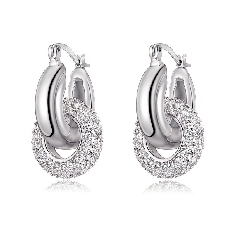 Stud Earrings Matte Silver Plated Love Knot Stud Earrings, Hypoallergenic Earrings