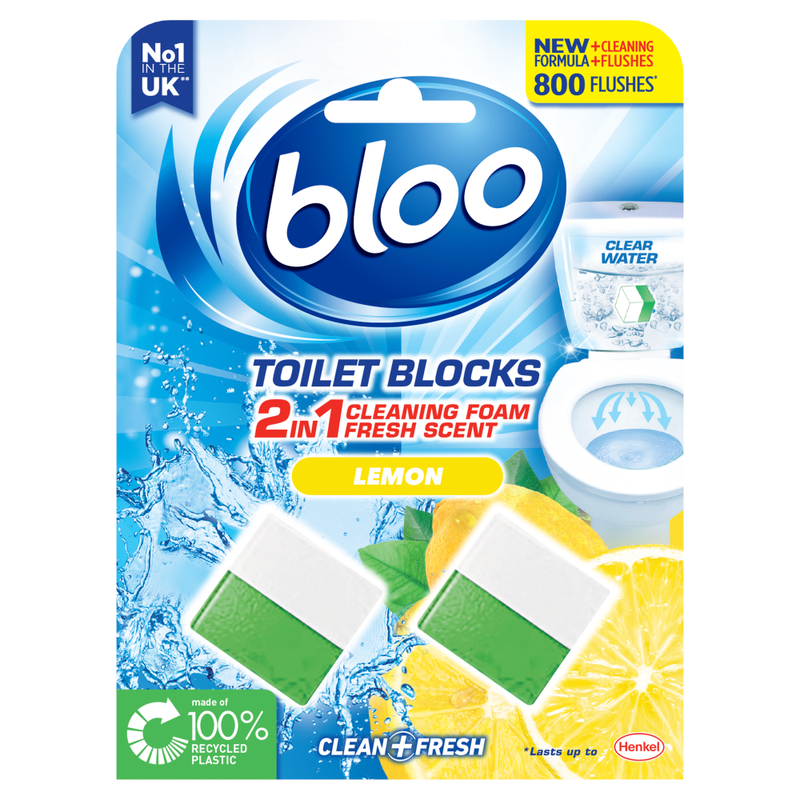 Bloo Toilet Rim Block, Lemon, 2 Packs - Image 2
