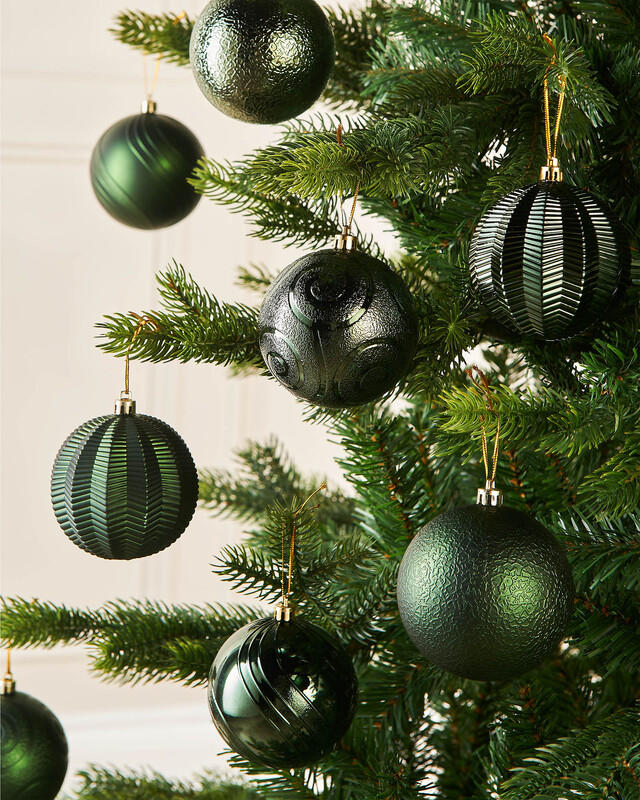 Werchristmas Green Sage Shatterproof Baubles, 16 Pack, 8 Cm