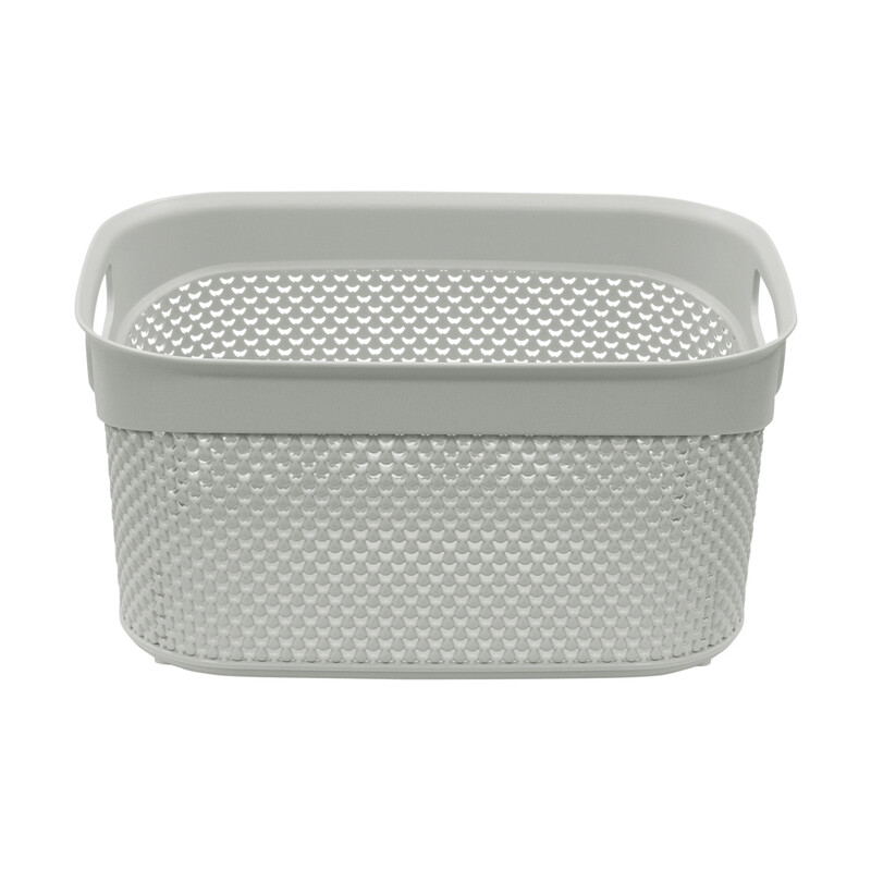 Droplette Design Plastic Storage Basket - Ice Grey