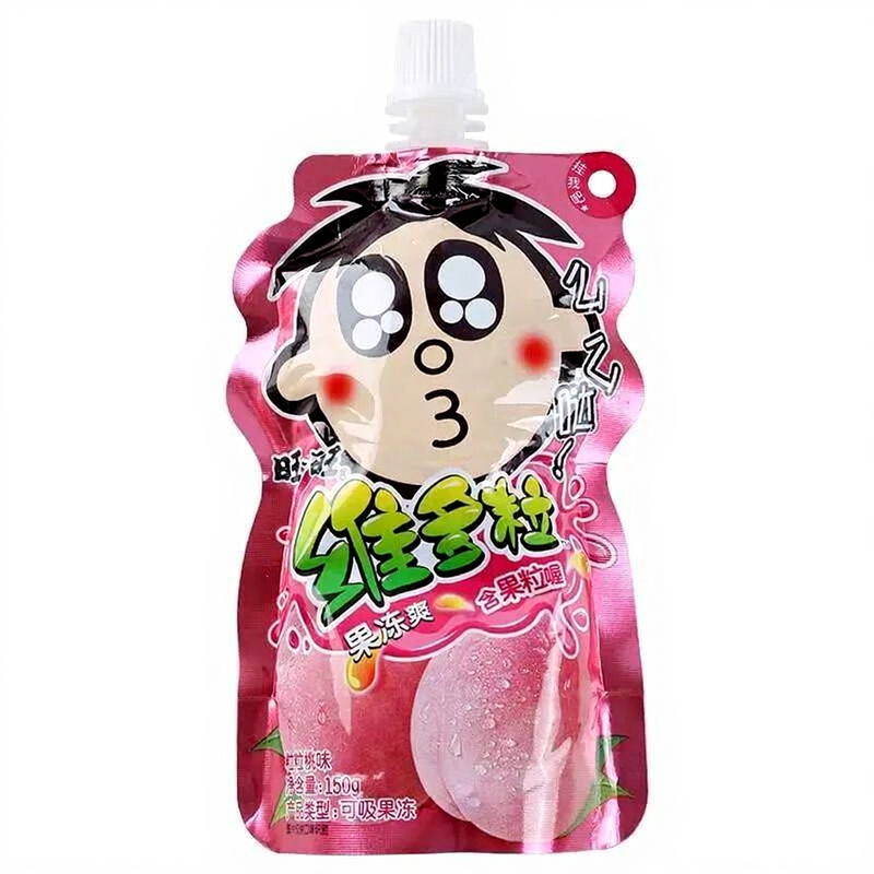 【Koel】WANT WANT Vidor Jelly Snack (Perzik met stukjes) 150 g