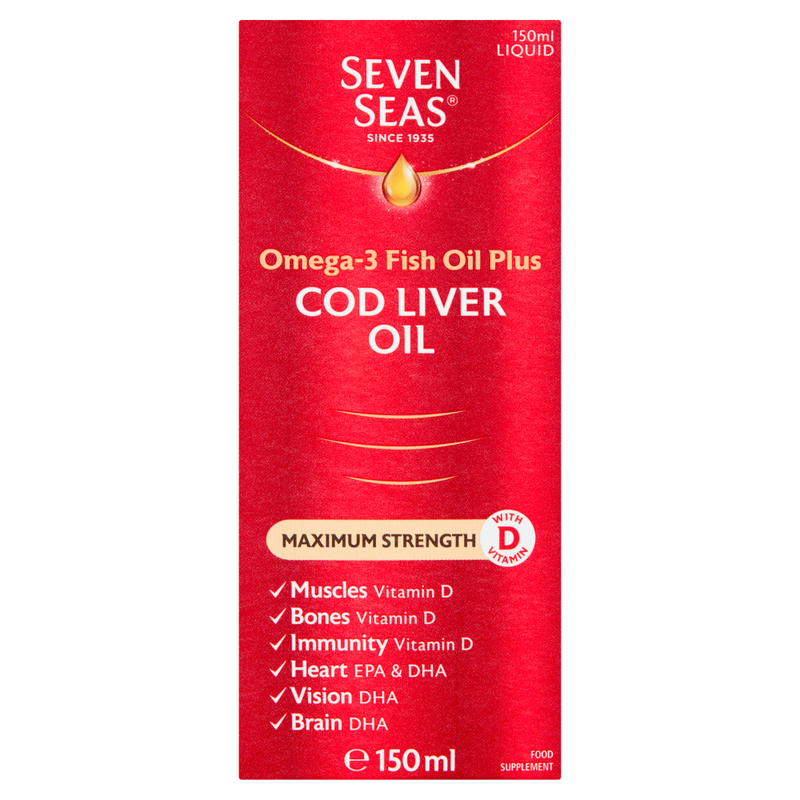 Omega 3 Fish Oil Plus Cod Liver Oil Liquid Maximum Strength - 150 ml