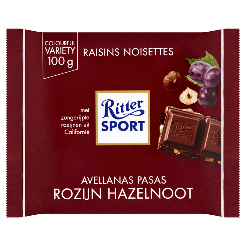 Ritter Sport Rozijn Hazelnoot - 100 g