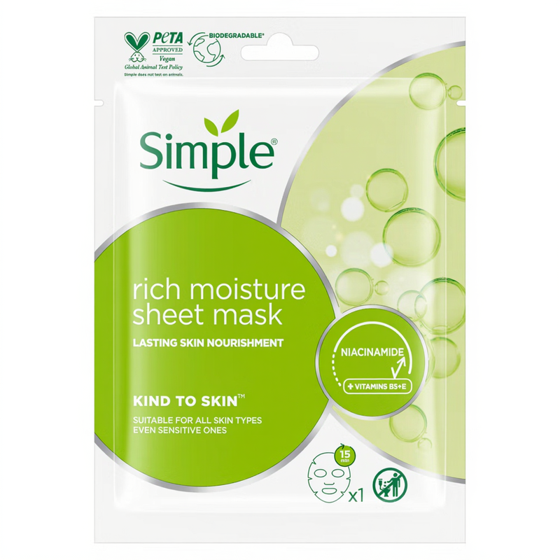Simple Kind to Skin Sheetmasker Rich Moisture 1x 21 ml