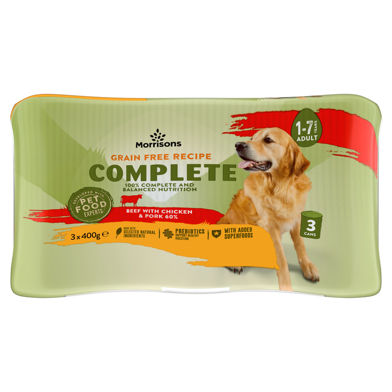 Complete Beef with Chicken & Pork 60% 1-7 Years Adult 3 x 400g