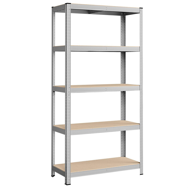 Songmics Shelving Heavy Duty 5 Shelves Silver/Natural 40x90x180cm