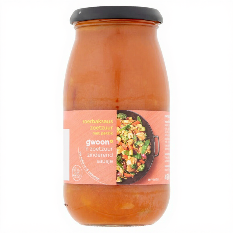 G'woon Woksaus Zoetzuur met Perzik - 490 g