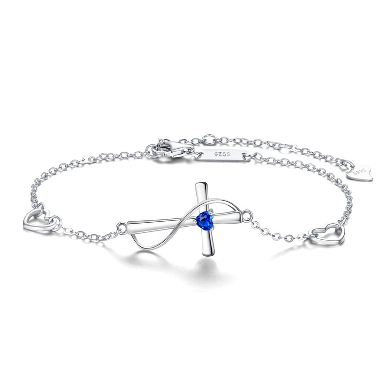 Cubic Zirconia Timeless Faith Love Link Cross Bracelets Dainty