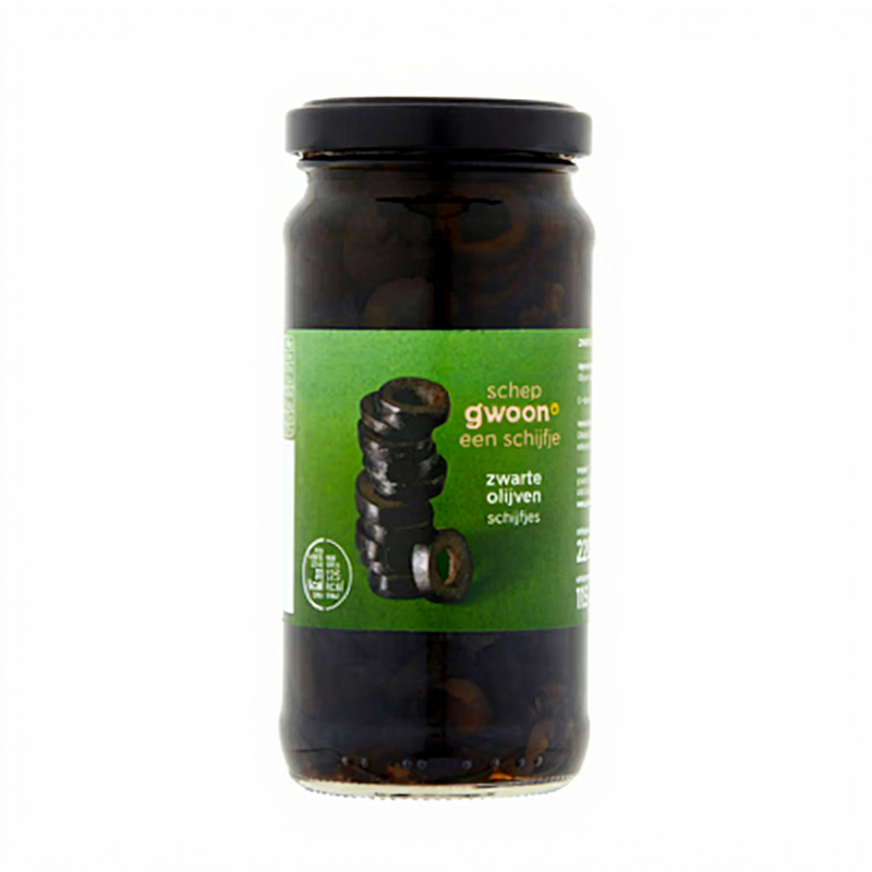 G'woon Zwarte Olijfplakken - 220 g