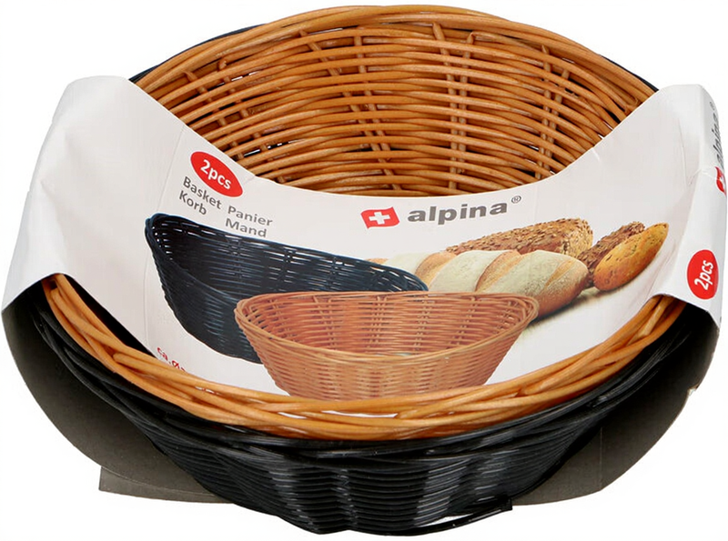 Alpina Körbe Set Braun/Schwarz 2-teilig Pp D20/13, 5x7cm