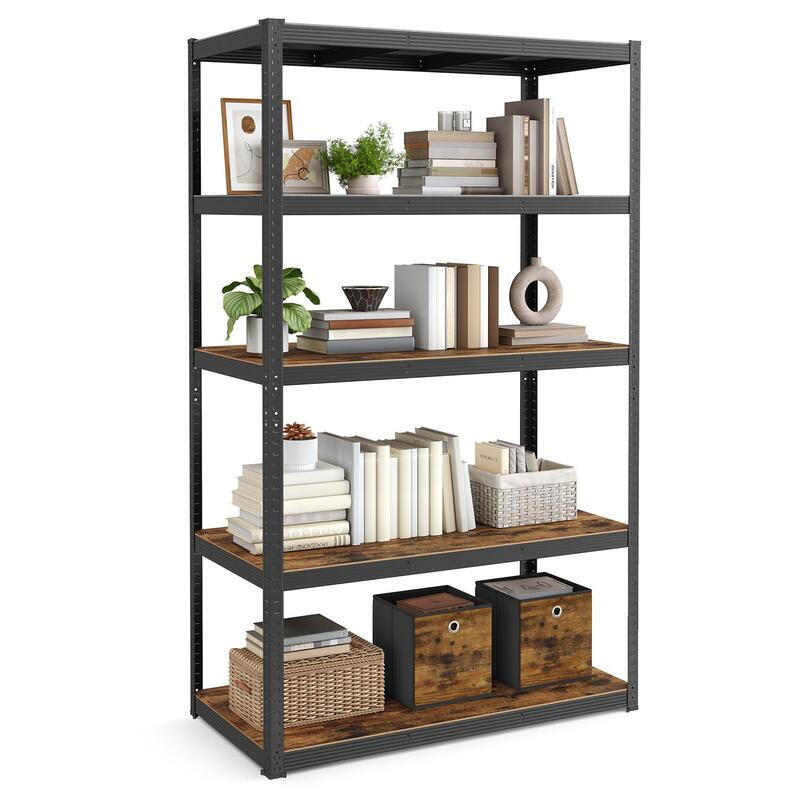 Songmics Shelving Heavy Duty 5 Shelves Black/Rustic Brown 60x120x200cm
